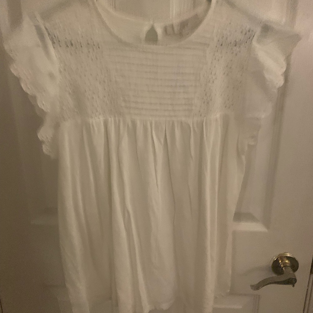White eyelet top